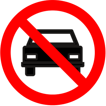 Placa R-10: Proibido trânsito de veículos automotores