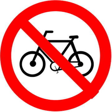 Placa R-12: Proibido trânsito de bicicletas