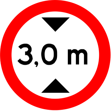 Placa R-15: Altura máxima permitida