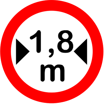 Placa R-16: Largura máxima permitida