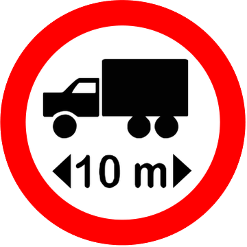 Placa R-18: Comprimento máximo permitido