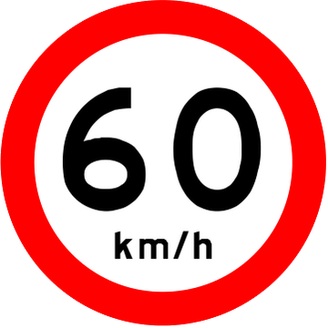 Placa R-19: Velocidade máxima permitida