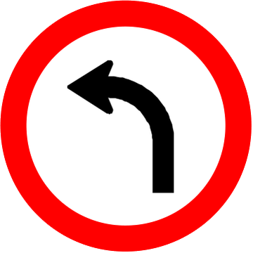 Placa R-25a: Vire à esquerda