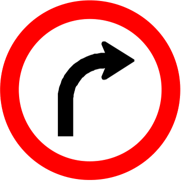 Placa R-25b: Vire à direita