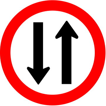 Placa R-28: Duplo sentido de circulação