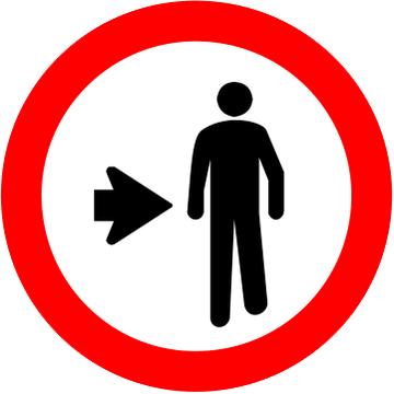 Placa R-31: Pedestre, ande pela direita