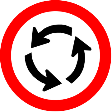 Placa R-33: Sentido de circulação na rotatória