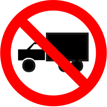 Placa R-9: Proibido trânsito de caminhões